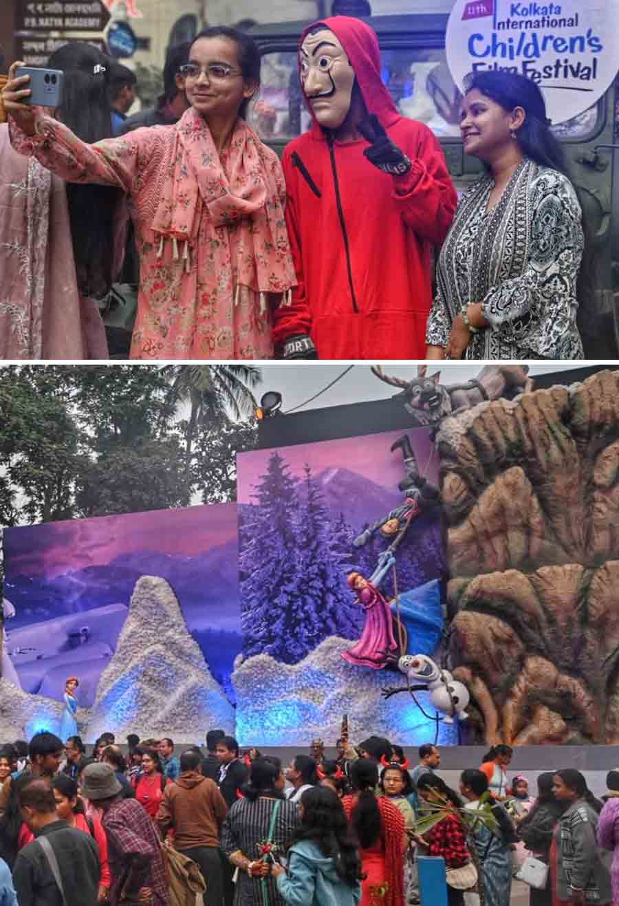 Children thronged Kolkata International Children’s Film Festival at the Nandan cultural complex on Saturday. The fest will continue till January 28