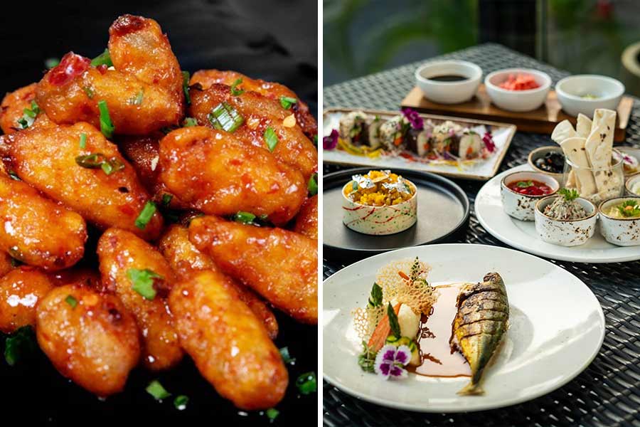 A glimpse of (left) Crispy Chilli Babycorn from Chowman, and the Republic Day Brunch at Novotel Kolkata