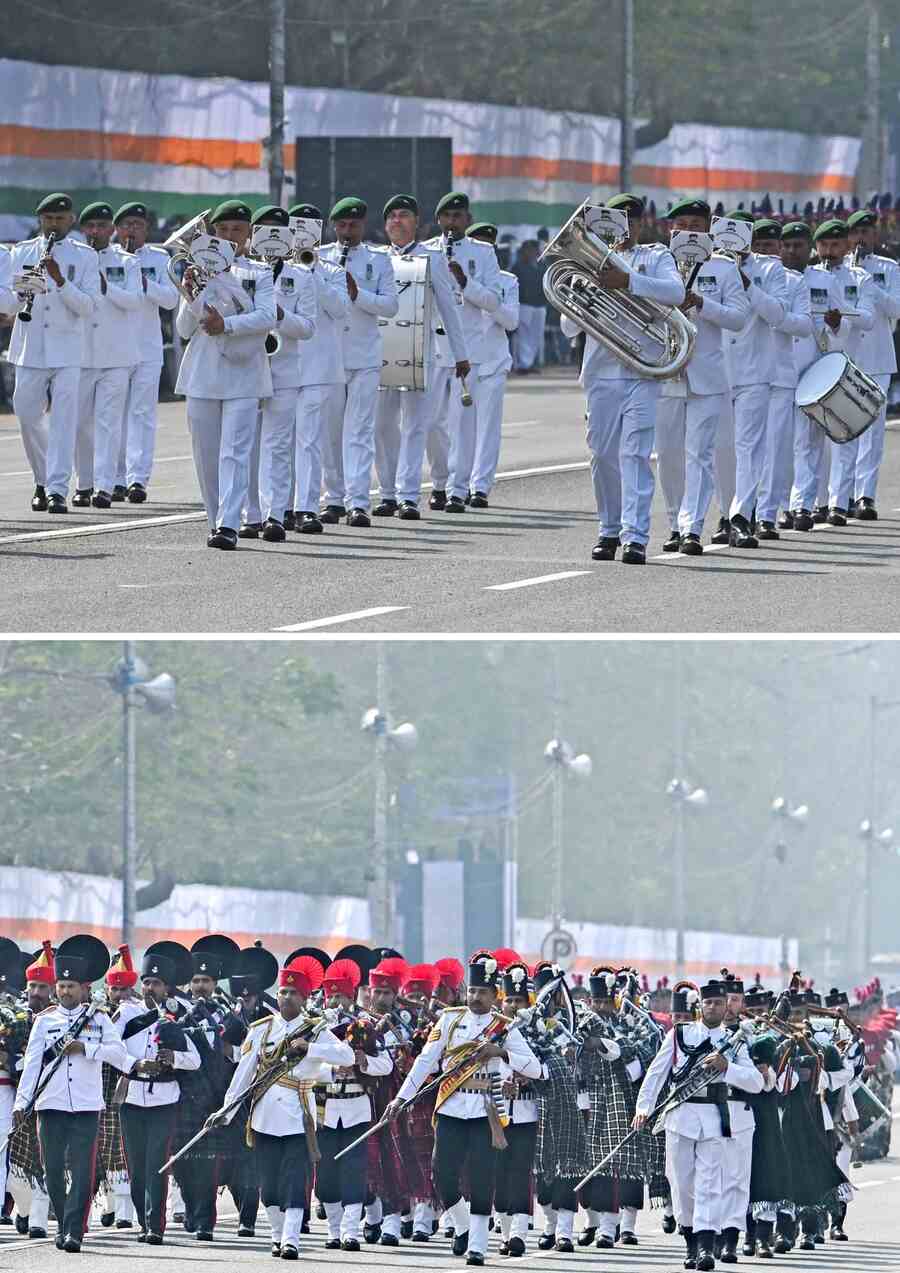 Bands of the Indian Army and Kolkata Police performed 