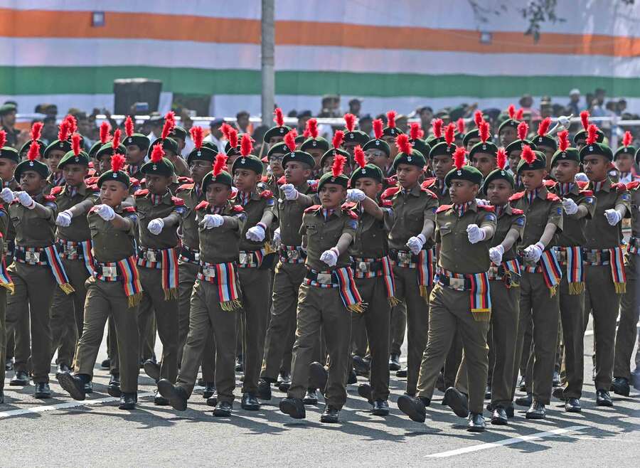 National Cadets Corps (NCC) marched at the parade