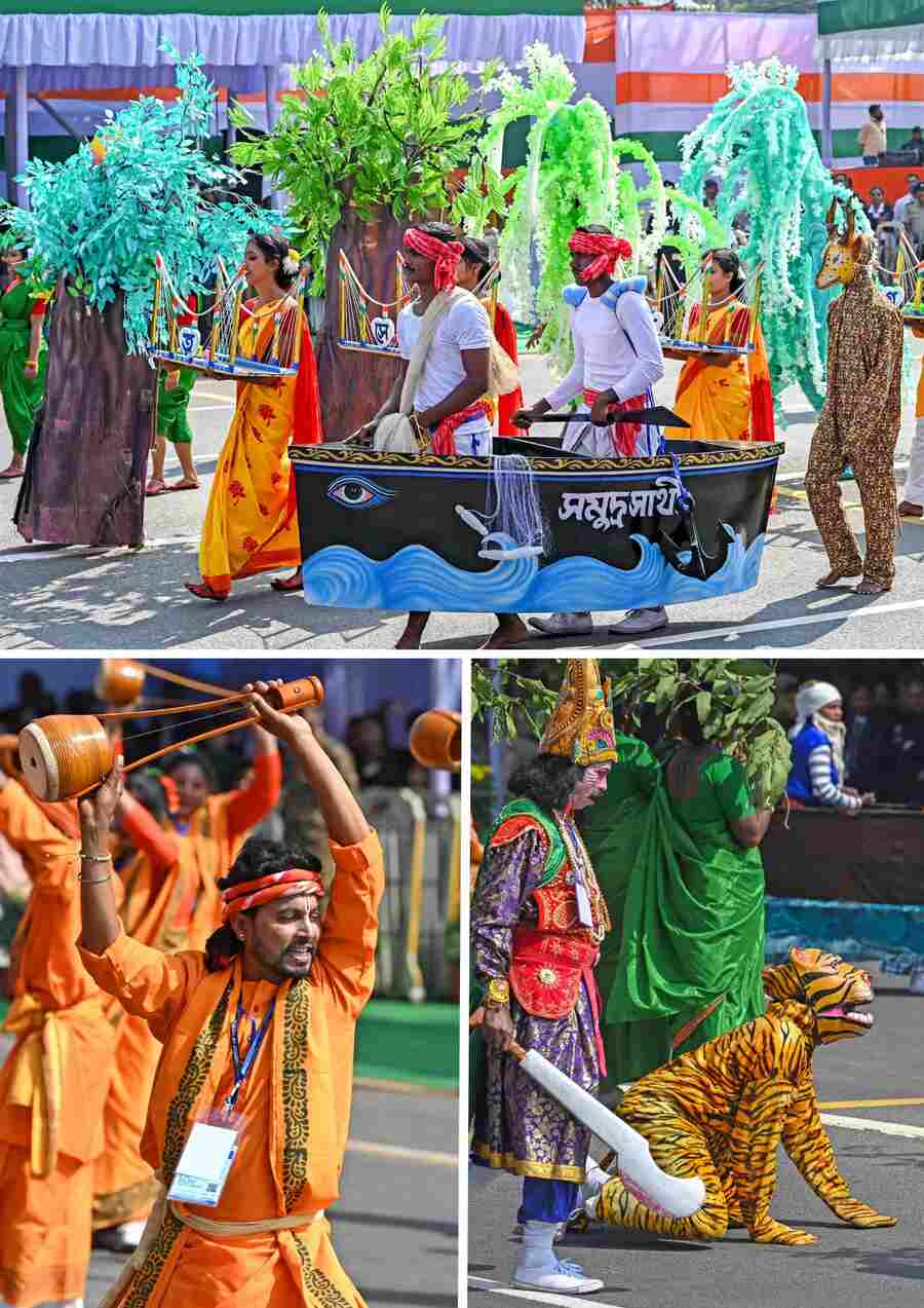 Colourful tableaux presented the different folk cultures of the state