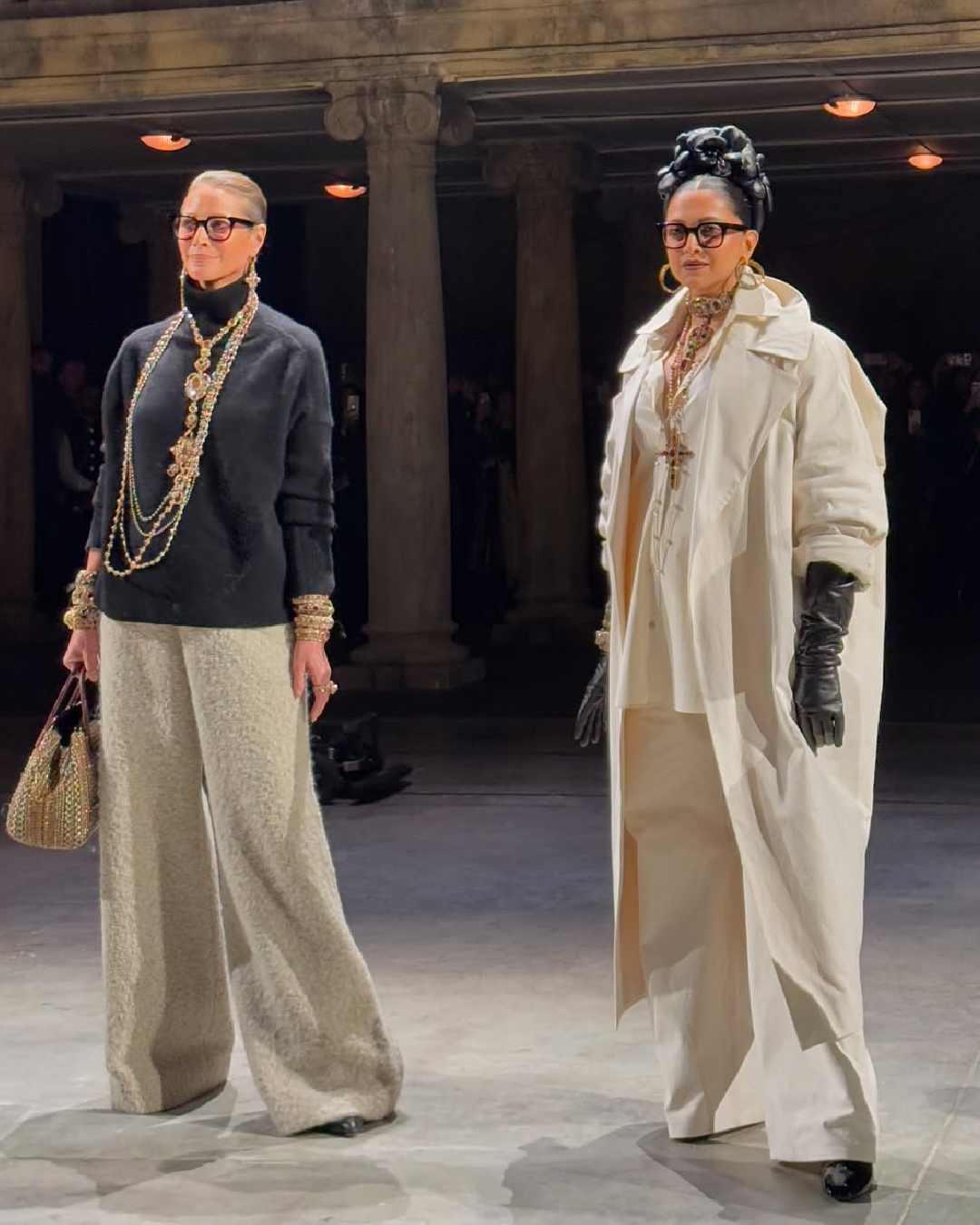 Deepika Padukone opened the show, walking alongside American fashion model Christy Turlington Burns. 