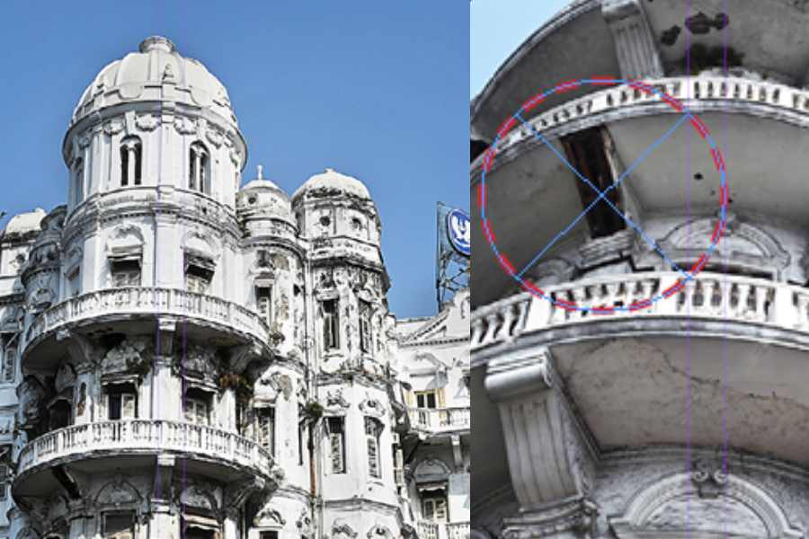 Esplanade Mansions from where chunks fell on Sunday.