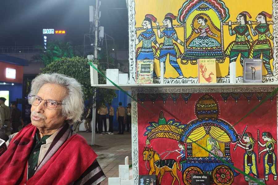 Artist Jogen Chowdhury at the Book Fair