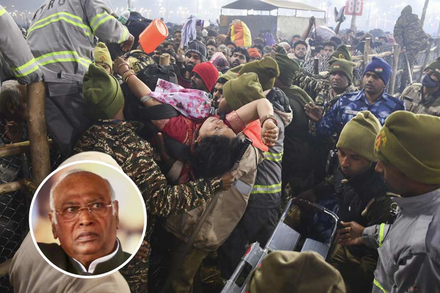 Rescue operation underway after a stampede occurred on 'Mauni Amavasya' during the ongoing 'Maha Kumbh Mela' festival, in Prayagraj, Wednesday, Jan. 29, 2025.