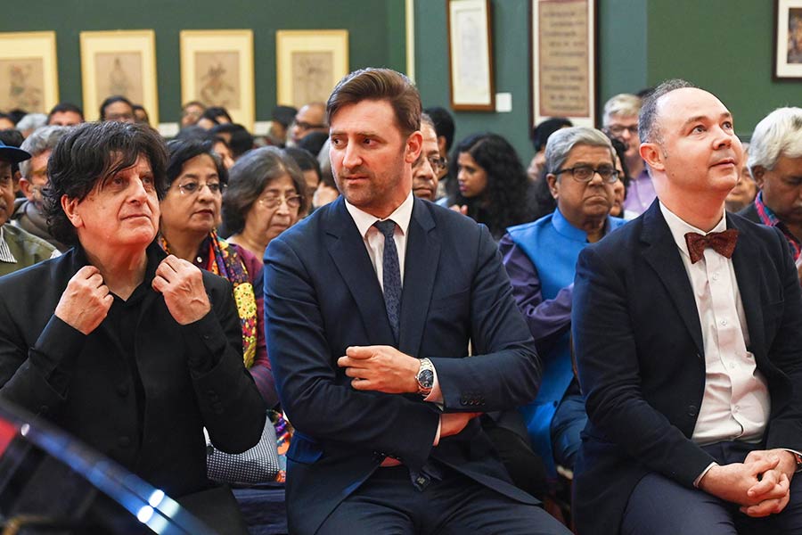 The Consul General of France in Kolkata, Didier Talpain, and (right) Daniele Panfilo, the Consul of Consulate of Italy in Kolkata, were joined by (centre) Nicola Facino, the director of Alliance Française du Bengale at the music concert. The Franco-Italian initiative was the third edition of the Western Classical Music Concerts in Kolkata
