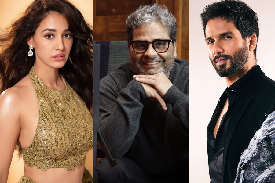 (left to right) Disha Patani, Vishal Bhardwaj and Shahid Kapoor