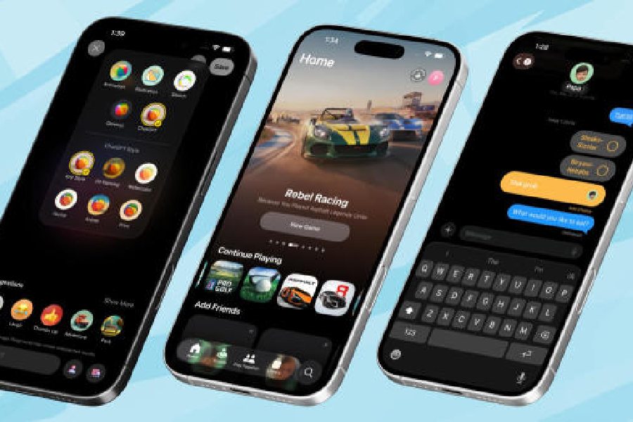 (Left to right) New ChatGPT integration in Image Playground, the new Apple Games app, and polls within iMessage