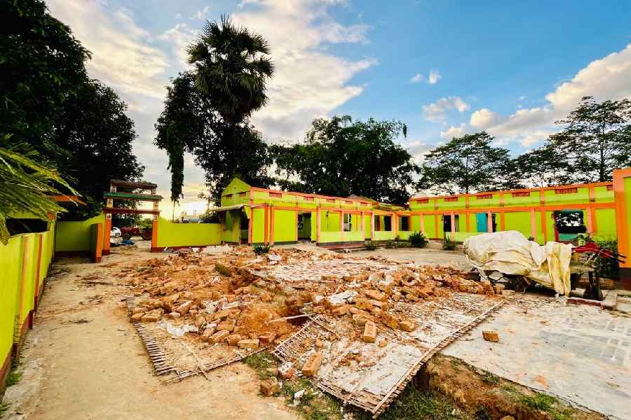The remnants of a house demolished on Tuesday