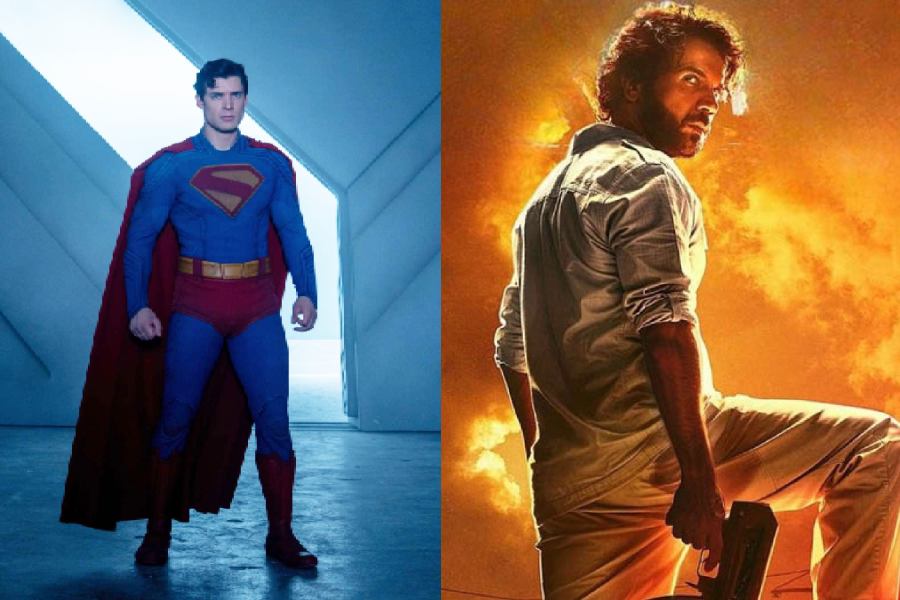 A poster of ‘Superman’; A poster of ‘Maalik’