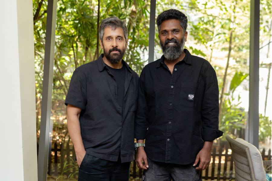 Chiyaan Vikram with Prem Kumar at the announcement of ‘Chiyaan 64’