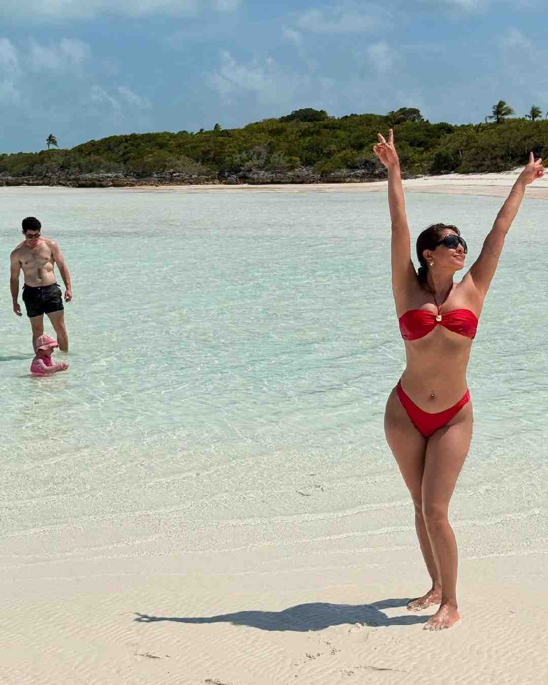 Actress Priyanka Chopra Jonas soaked in the sun in sizzling beachwear during her birthday getaway with husband Nick Jonas and daughter Malti.