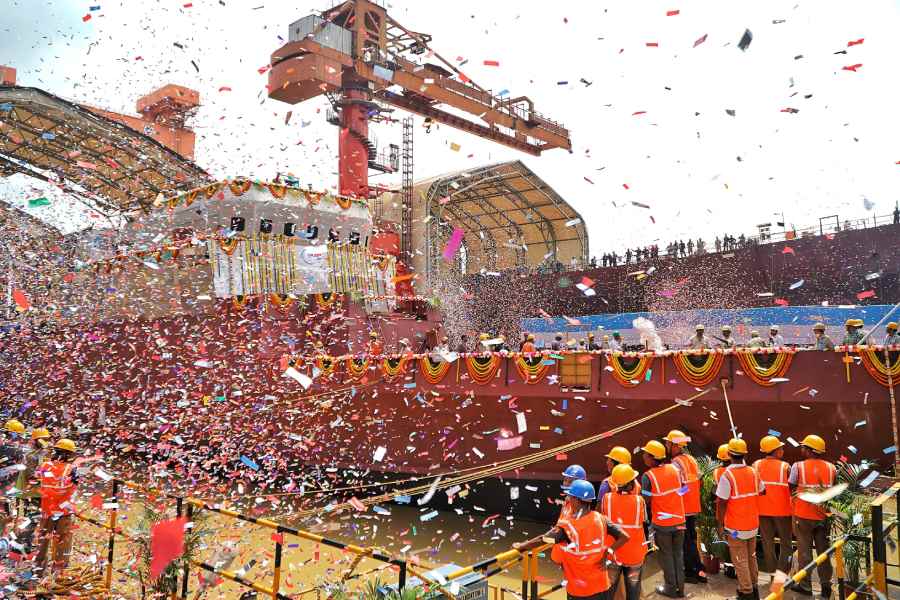 This launch connects past with present: INS Ajay, originally delivered in 1961 as India’s first indigenous warship built by GRSE, set the path for domestic defence shipbuilding. Today’s Ajay, carries forward that proud heritage