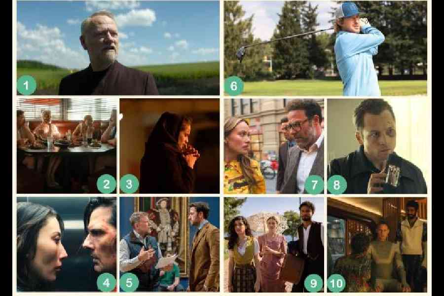 Top 10 on Apple TV+ at the moment: Foundation, Ted Lasso, Tehran, Severance, Fountain of Youth, Stick, The Studio, Smoke, The Buccaneers and Murderbot. Collage: The Telegraph