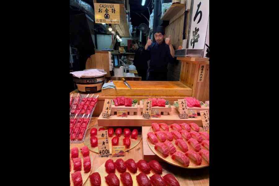 Various grades of tuna being sold at Dotonburi, Osaka. Picture: Shiladitya Chaudhary