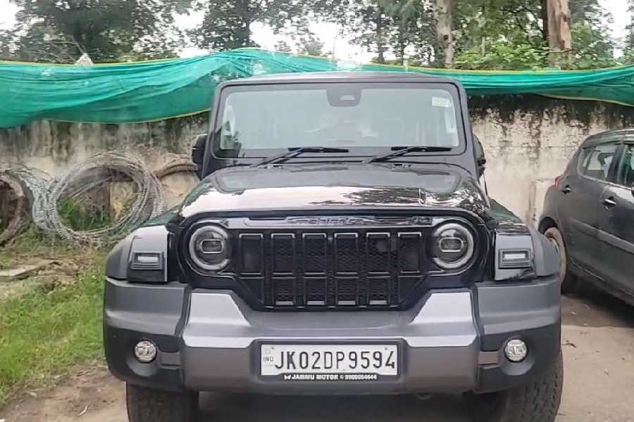 The Thar vehicle, which rammed the scooter intentionally before fleeing from the scene.