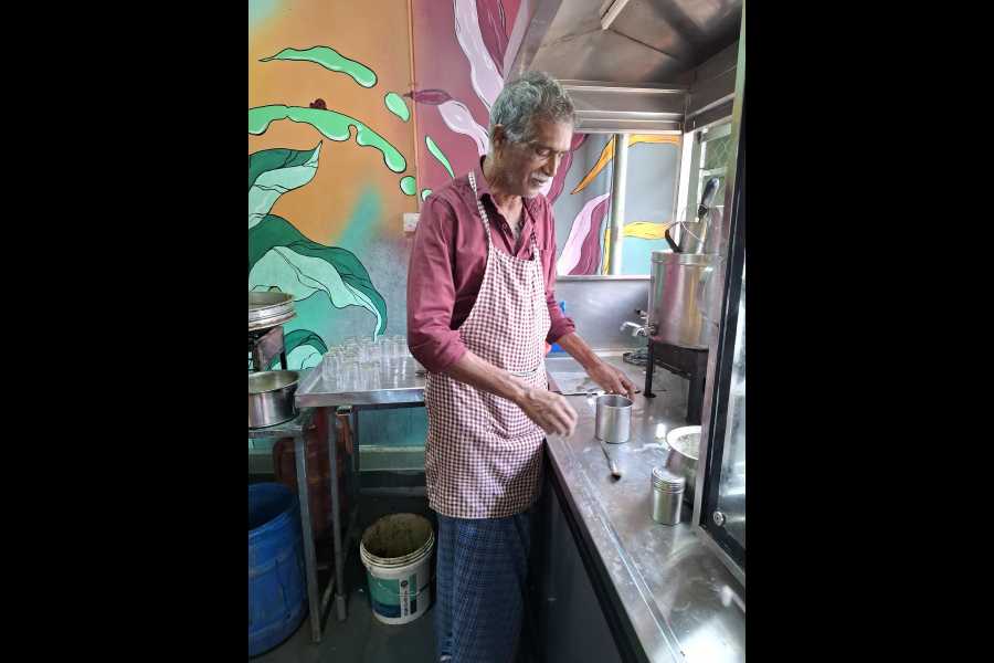 Basheer Padinjarel at his Bismi Hotel at Mundakkai on Tuesday
