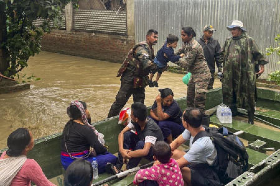 The army carried out relief works in Tripura, south Assam, and Jiribam in Manipur, rescuing over 100 civilians from inundated areas, in coordination with civil administration