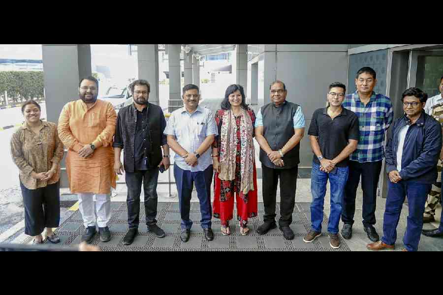 An all-party delegation, including the JD(U) leader, Sanjay Kumar Jha, the BJP leader, Aparajita Sarangi, the TMC leader, Abhishek Banerjee, and others before leaving for a five-nation visit.