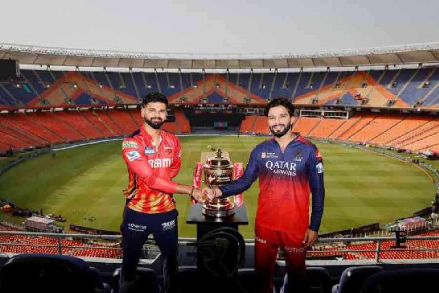 Captains Shreyas Iyer and (right) Rajat Patidar in Ahmedabad on the eve of the IPL final. Picture courtesy IPL  