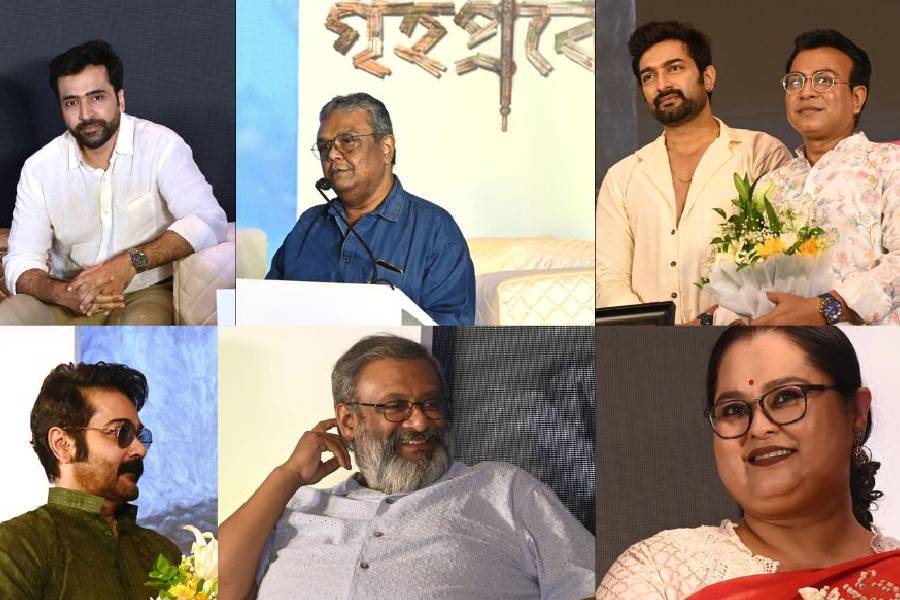 (Clockwise from left) Abir Chatterjee, Indraadip Dasgupta, Jeetu Kamal and Rudranil Ghosh, Sohini Sengupta, Kaushik Ganguly and Prosenjit Chatterjee