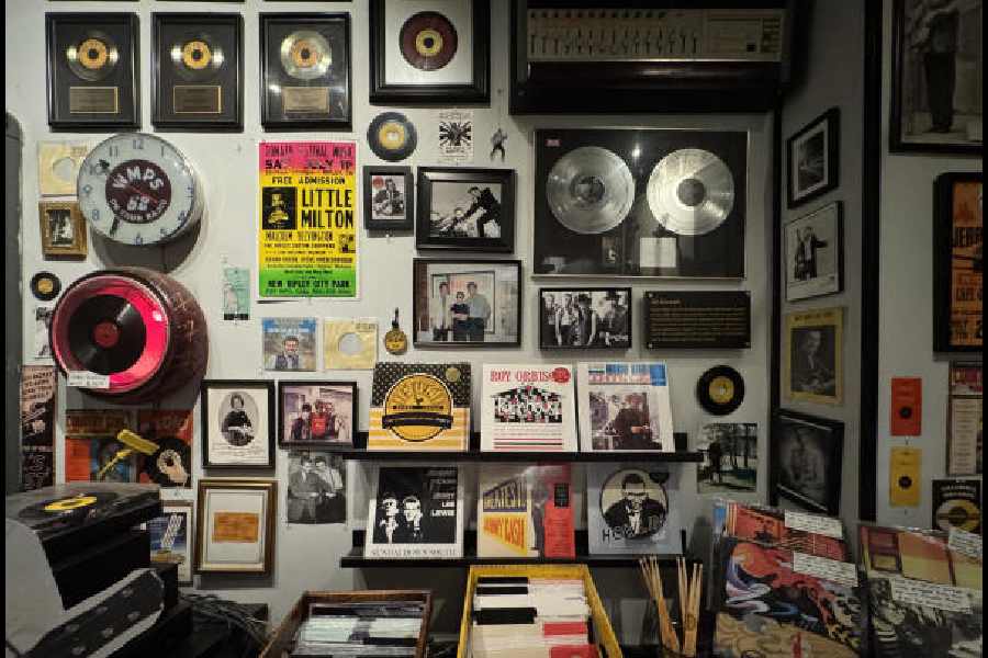 Inside Sun Studio, often considered the birthplace of rock 'n' roll.