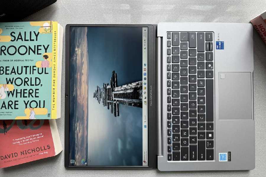 You can tilt the display 180-degree flat.