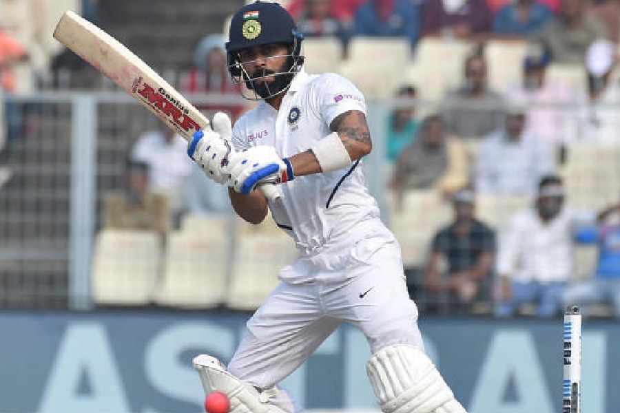 Virat Kohli at the Eden during the pink-ball Test against Bangladesh in 2019