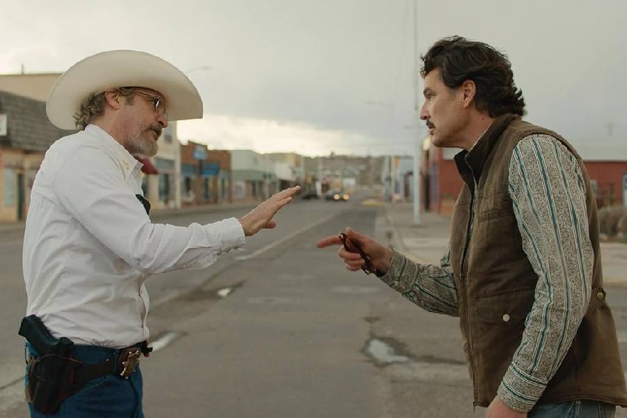 Joaquin Phoenix and Pedro Pascal in ‘Eddington’