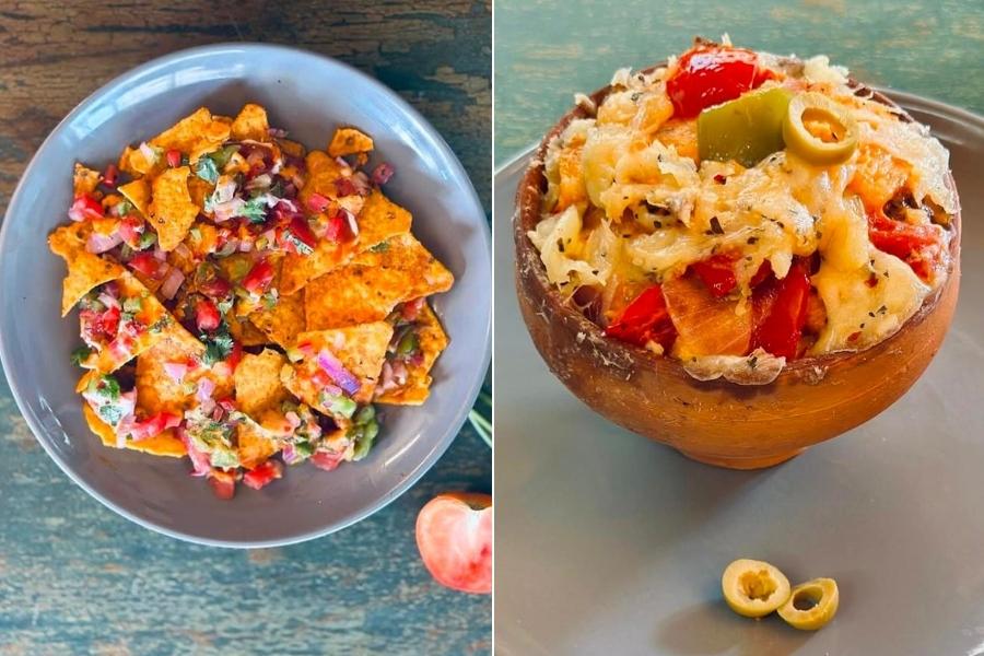 Loaded nachos and kulhad pizza