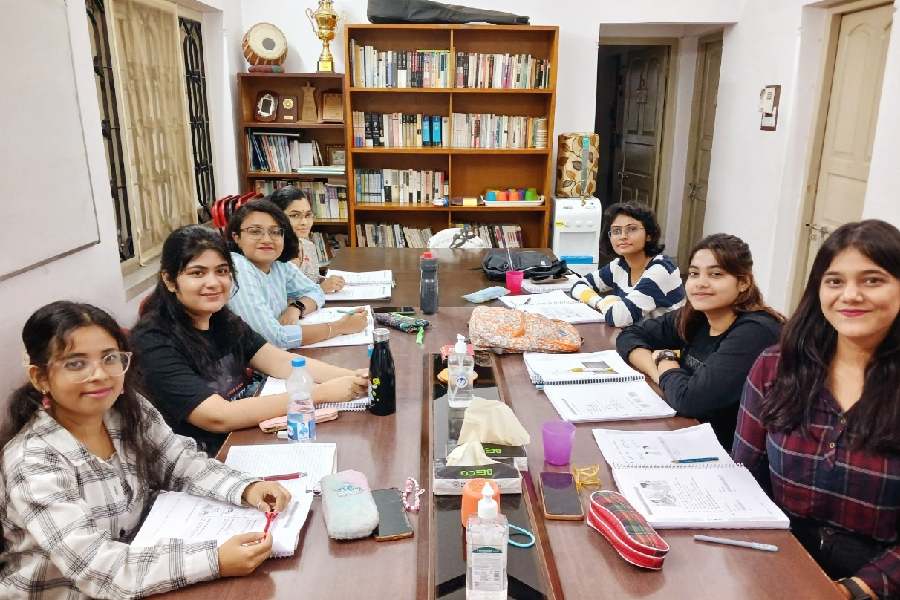Students at the Korean Culture and Language Center, Kolkata, in November 2024