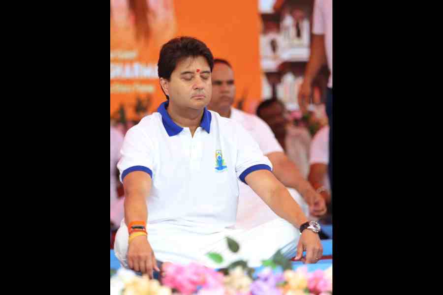 Scindia at the historic Rajbada Palace