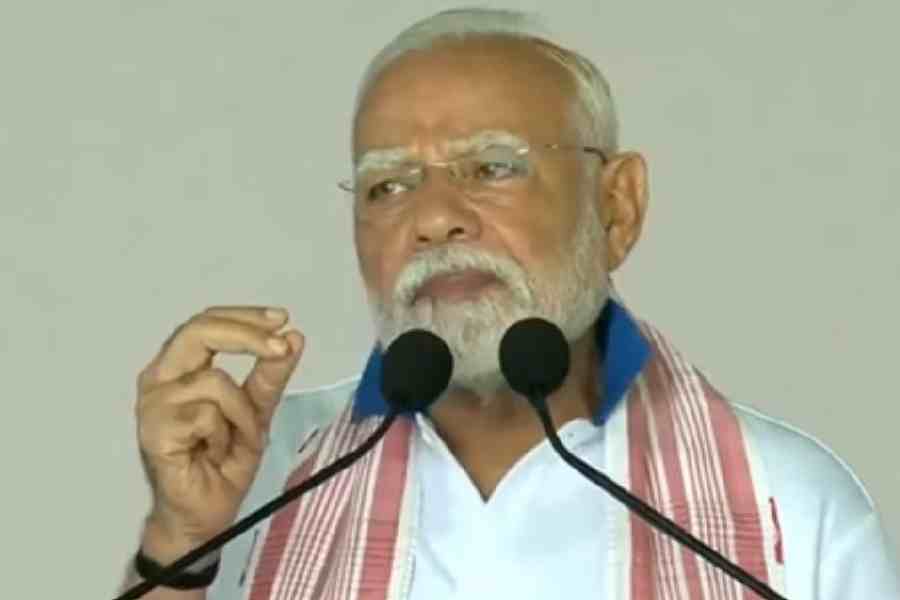 PM Modi at this year's Yoga Day celebrations in Visakhapatnam.