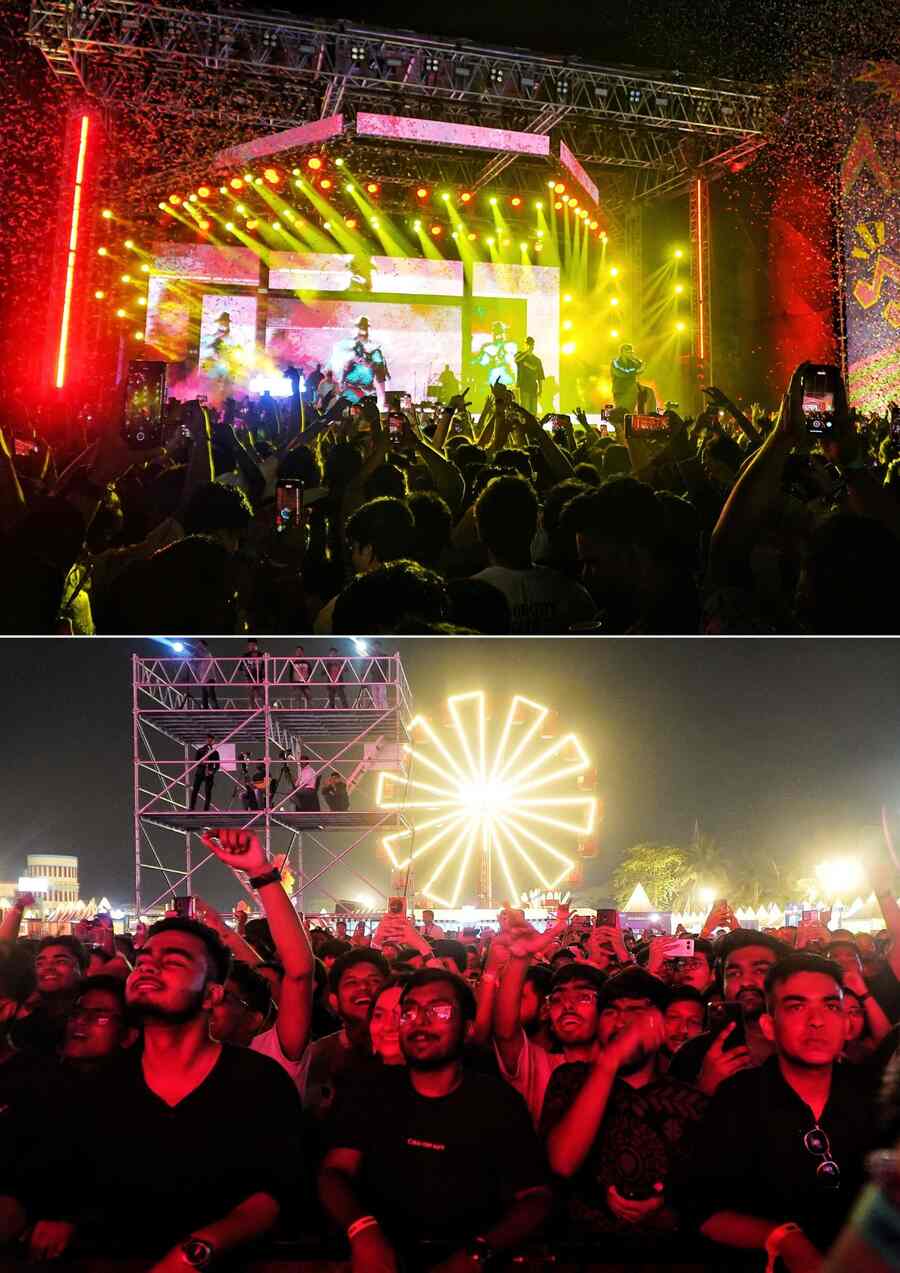 The Aquatica grounds turned into a party zone on the first day with Kolkatans gathering in their numbers