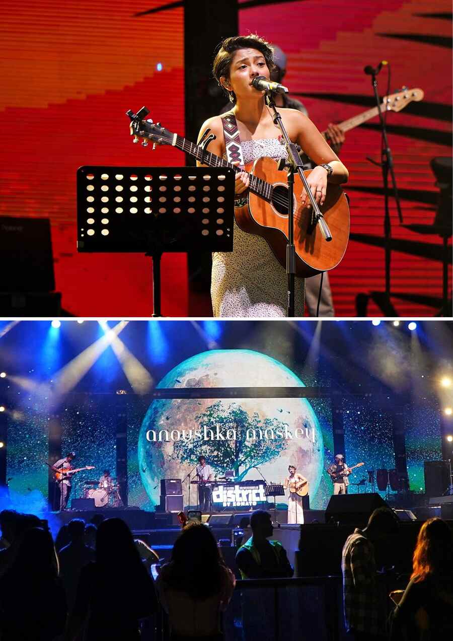  Singer-songwriter Anoushka Maskey picked up her guitar and enticed the audience with her soul-stirring original music 