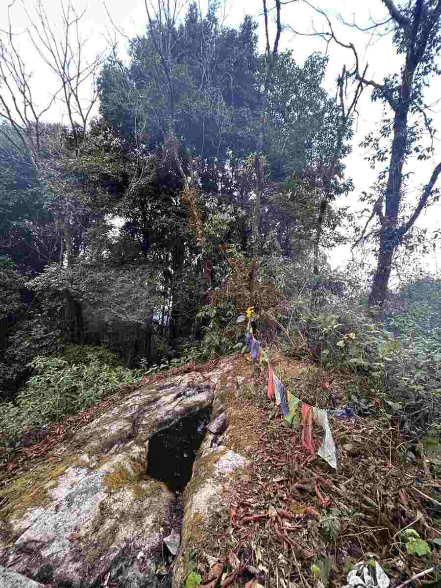 At the base of Rong-Lui Drak, the water source that is believed to never dry up