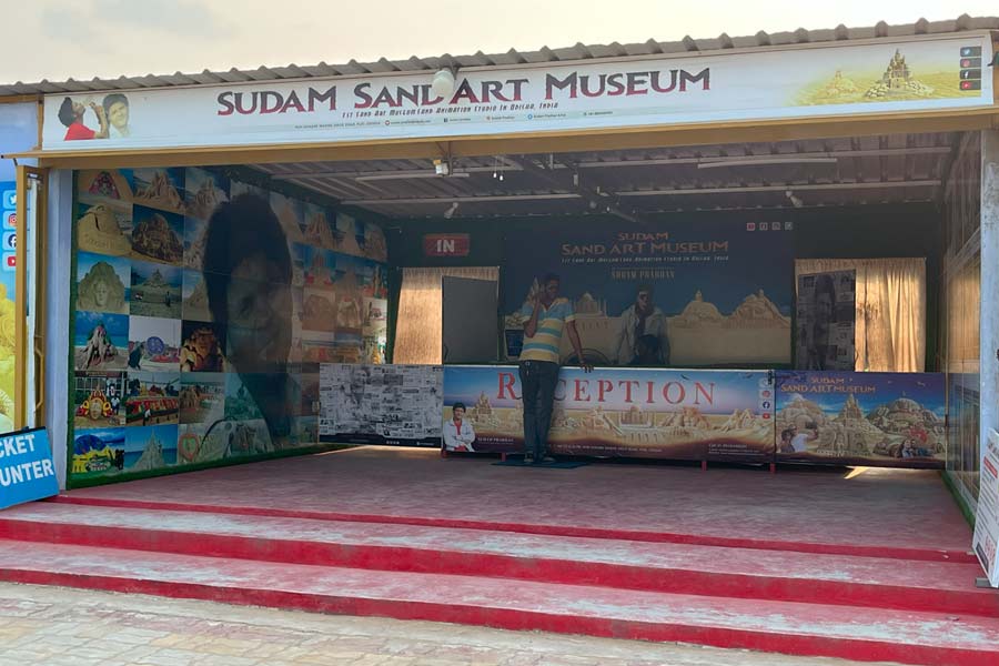 The museum is more of an art exhibition featuring masterpieces by Sudam Pradhan, an eminent sand sculptor of India. Speaking to My Kolkata, he said: 'I started this as a hobby, and now, it has become my profession. The museum is India's first sand art museum, and was built for people to come and see how we create this delicate art. Every installation is made out of sand, without any support in the back'