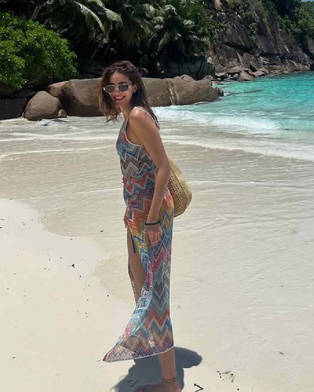 Actress Ananya Panday put her best fashion foot forward and enjoyed a dip in the ocean during her recent trip to Seychelles. Here’s a glimpse into her tropical retreat with sister Rysa Panday.  