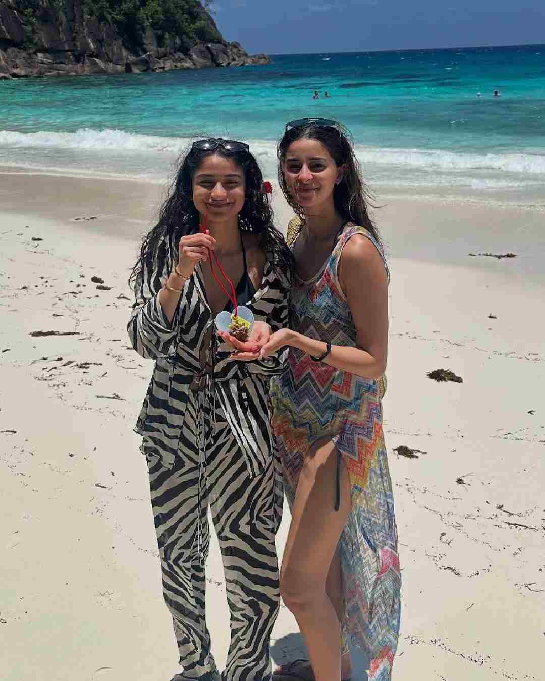 Rysa Panday served fashion goals in a stunning zebra-print beachwear. 