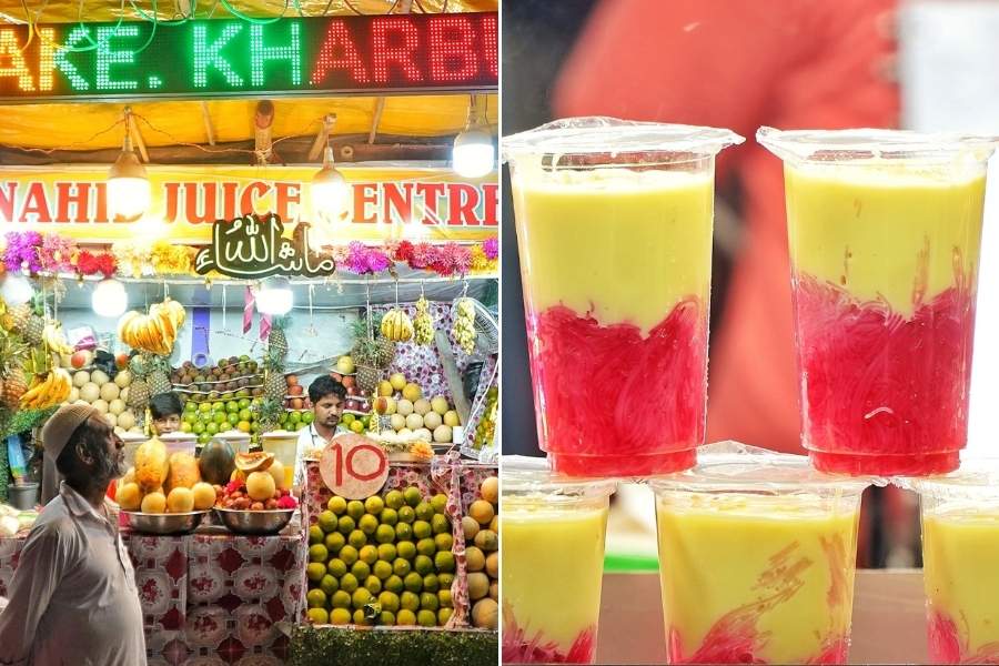 Juices galore at the stalls, sand shakes add to the colour and flavour of the stretch
