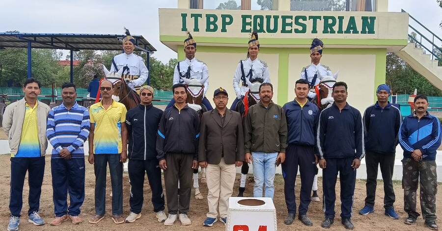 The Kolkata Police Equestrian team at the championship in Chandigarh