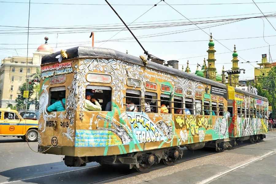 Organised by the Calcutta Tram Users Association (CTUA), a group of tram enthusiasts working to revive Kolkata’s heritage transport, the special tram offered free rides to the public from 10.30am to 5.30pm, running along the two routes 