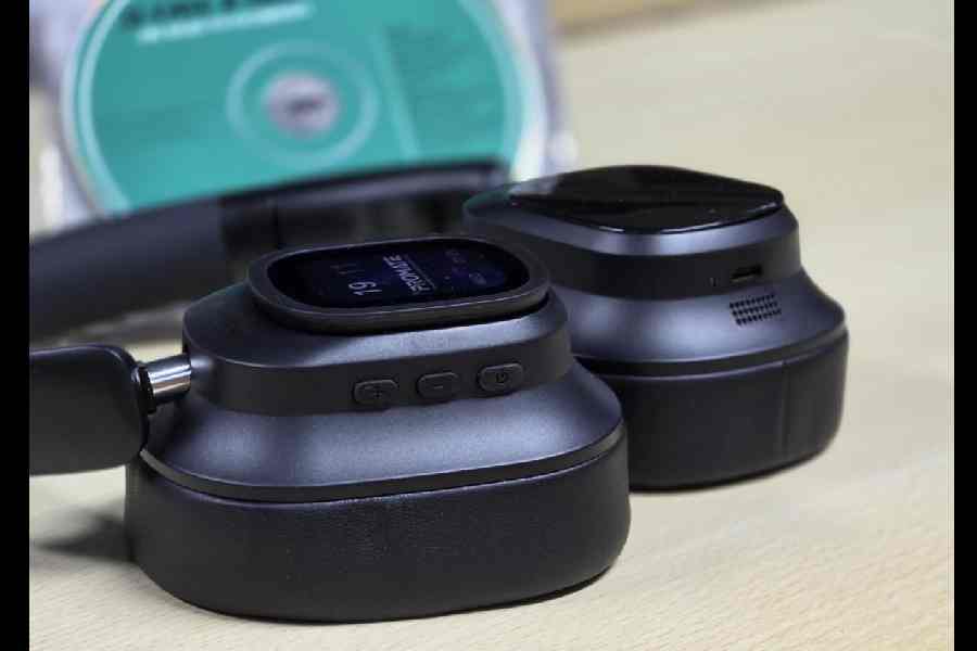 The headphones fold up for carrying and the USB-C port is exclusively for charging; you can’t use it as a wired audio connection.