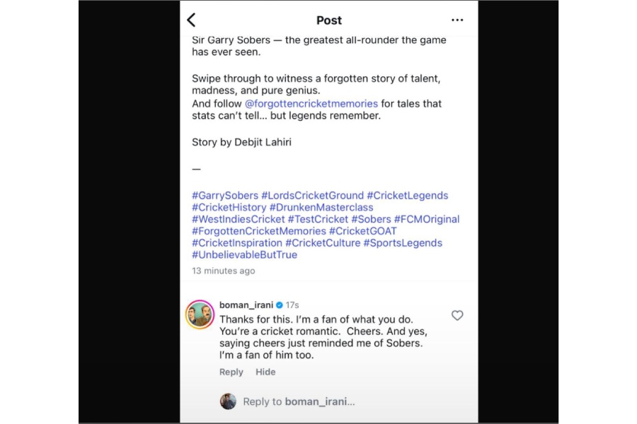 Boman Irani’s comment on a post