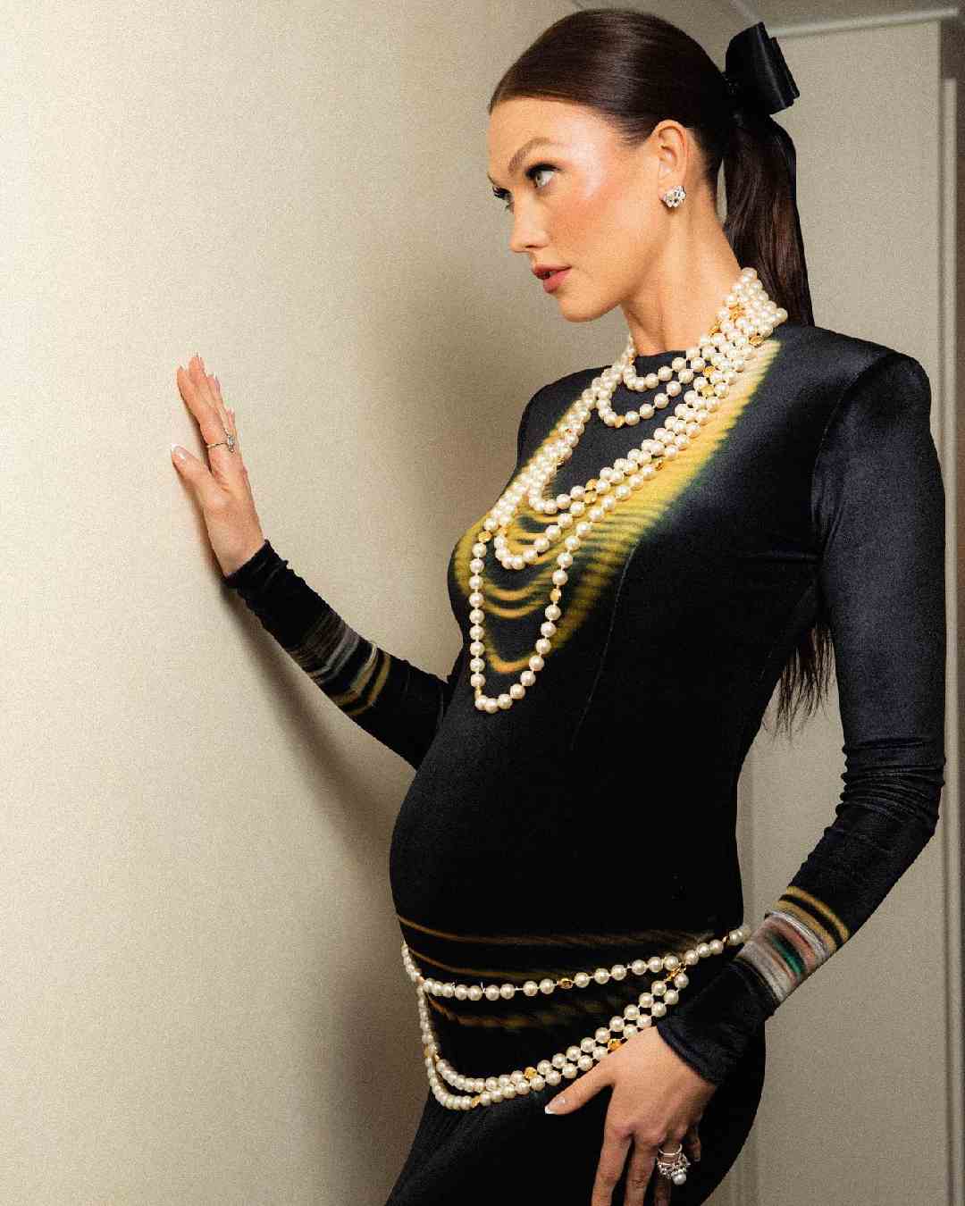 American model Karlie Kloss also announced her second pregnancy at the 2023 event as she ascended the steps of NYC’s Metropolitan Museum of Art in a custom Loewe gown.  