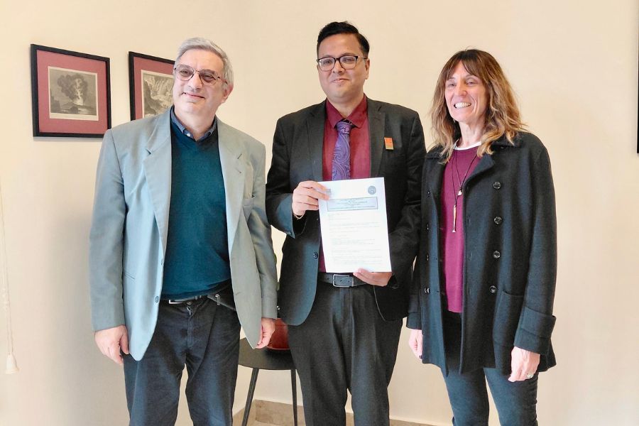 Erasmus + Agreement between NSHM Kolkata and University of Naples Federico II signed by Dr. Pasquale De Toro and Dr. S. N. Bandyopadhyay
