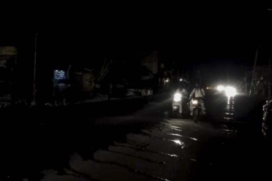Vehicles pass by amid blackout at Anugarh area, amid cross border shelling by Pakistan in the wake of ‘Operation Sindoor’, in Sri Ganganagar district, Rajasthan, May 8, 2025