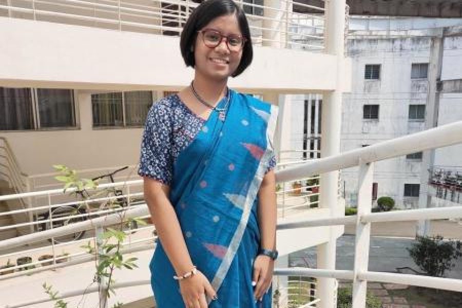 ICSE topper Debotri Majumder in her grandmother's sari