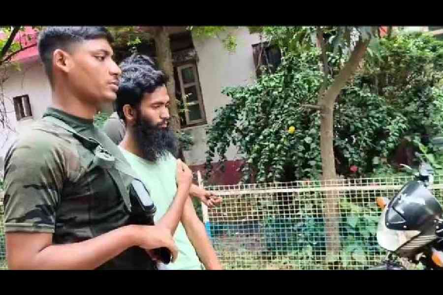 Arrested suspected JMB activist Saheb Ali Khan. Picture by Prankrishna Hazra