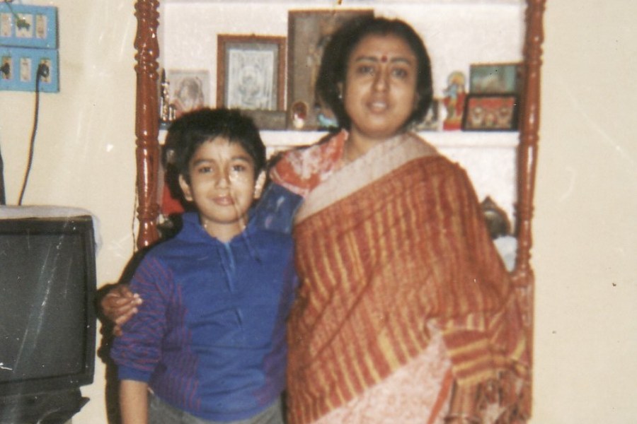 Tanmoy Bhattacharjee with his mother Suparna Bhattacharya
